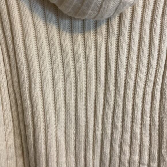 Victor Alfaro Cardigan Sweater Women's Size S Ivory Lambs Wool Blend Knit Zip Up - Picture 7 of 11